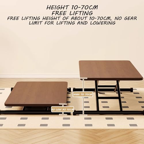 Table basse rétro pliable multicolore 90-120cm avec plateau relevable - 4
