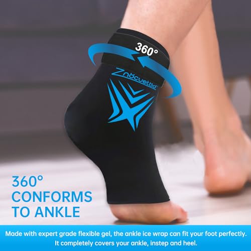 Image of Ankle Ice Pack Wrap for Swelling, Reusable Foot Heel Gel Ice Pack for Injuries Sprained, Hot Cold Therapy Sock Compression for Plantar Fasciitis Pain Relief, Achilles Tendonitis
