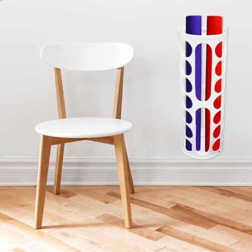 Atelier encombré ? Fixez ce support rouleaux vinyle mural adhésif blanc à 14 trous - 6