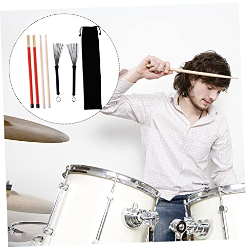 Set de accesorios para batería Kisangel con baquetas y escobillas para jazz y percusión, duradero y fácil de usar miniatura 7