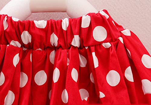Image of Bold N Elegant Girls Polka Dot Top & Skirt Set with 3D Bow Applique | Sleeveless Cotton Summer Outfit for Infant & Baby Girls