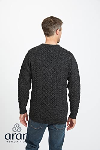 Aran Woollen Mills Carraig Donn 100% Natural Wool Crew Neck Aran Sweater (Large)3