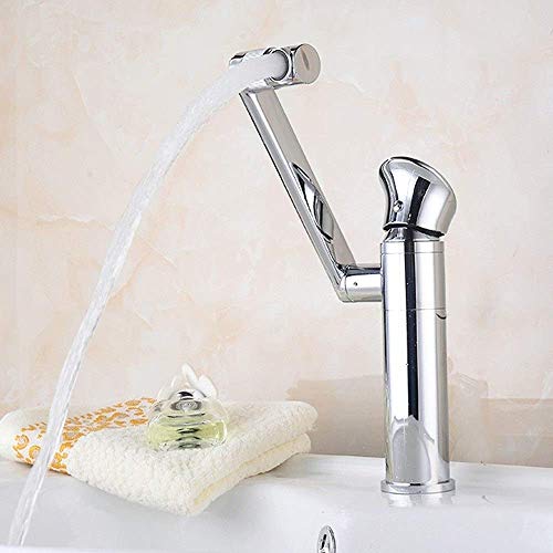 Robinet de cuisine eau chaude et froide orientable à bec haut cascade