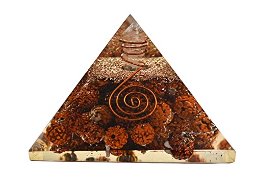 Image of Crystal Heaven Rudraksha Pyramid With Coil-Orgone Pyramid For Positive Energy,Vastu,Reiki And Chakra Healing
