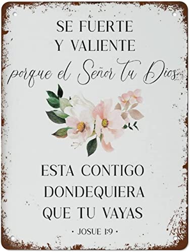 Starotore Vintage Metal Signs Spanish Bible Verse Print Spanish Retro Poster Wall Art Tin Sign Funny Decorations for Home Farm Office Club Wall Decor Plaque 8x12 Inches