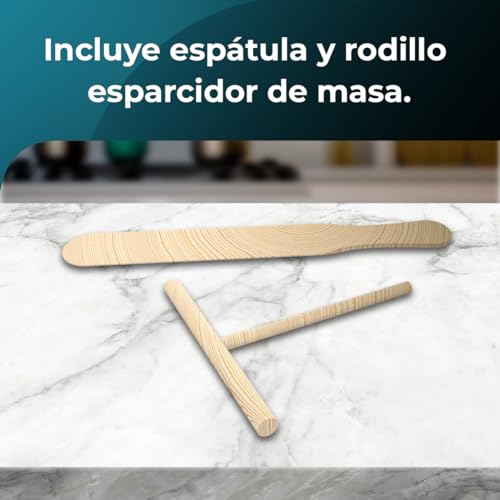 Cecotec Crepera Eléctrica Fun Creepy. Potencia 1200W, Revestimiento Antiadherente, Rodillo espaciador y Espátula, Potencia regulable, Indicador Luminoso, 30,5cm Diámetro - imagen 4