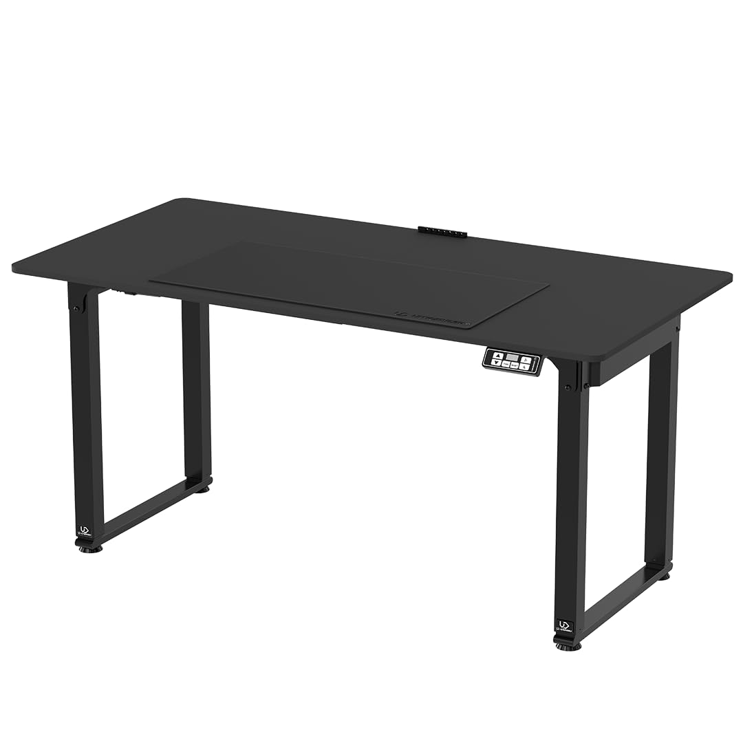 ULTRADESK Uplift V2 Computertisch Gaming Tisch Schreibtisch, Stahlkonstruktion, Platz für DREI Monitore, Elektrische Höheneinstellung, Beinfreiheit und mehr, Inklusive Zubehör, 160 x 75 cm, Schwarz
