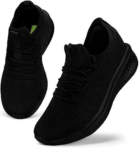 Giniros Zapatillas Mujer Zapatillas Running Deportivas Mujer Zapatos Bambas Casual Tenis de Mujer Jogging Caminar Gimnasio Atlético Fitness Moda Slip-ins Sneaker Transpirable Cómodo Deporte Negro 38EU