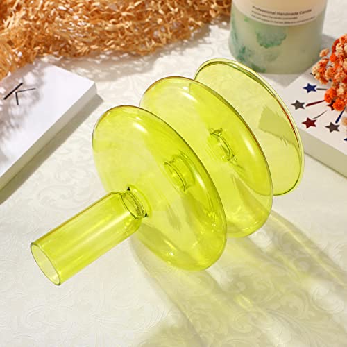 Kesyoo Glass Taper Candle Holder Candlestick Holders Pillar Candle Stand Home Decor For Wedding Valentines Day Birthday Party Centerpiece Green #TOP5