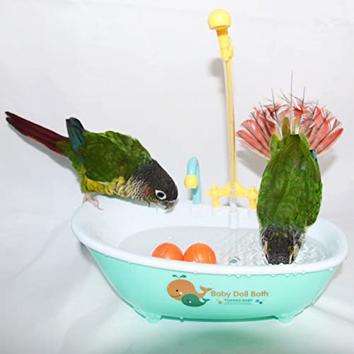 Hisocute Bird Bathtub Shower Bathing Tub Parrot Perch Bath Basin Shower Bowl for Tiny Small to Birds Easy to Clean Bird Bath Tub for Cage Indoor Parrot Automatic Bathtub