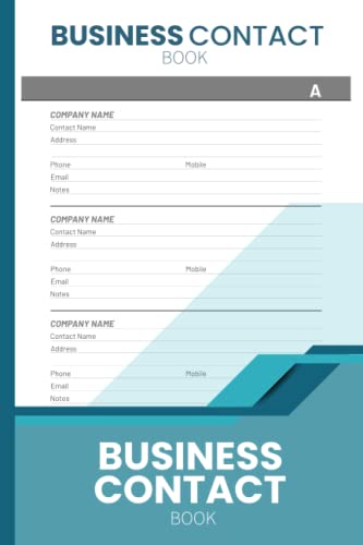 Business Contact Book: A-Z Address Log with Phone, Email, Company, and Associate or Client Name | 6 x 9in - 132 Pages