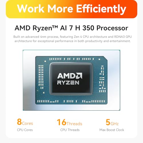 Image of Beelink SER9 Max AI Mini PC, AMD Ryzen AI 7 H 350(8C /16T,5.0GHz), 64G DDR5 1TB PCIe4.0 x4 SSD, AI PC AMD Radeon 860M NPU 50 AI Tops, Dual Audio Jacks /USB4 /WiFi6 /BT5.2 /10G LAN