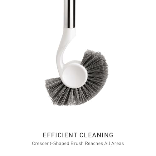 Image of simplehuman Toilet Brush with Caddy, Stainless Steel, White