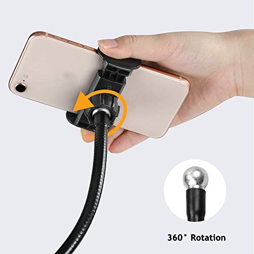 Deosdum Suporte de telefone e suporte de webcam, braço flexível de 63,5 cm, suporte de pescoço de ga