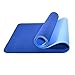 L LONGANCHANG Yogamatte, TPE Yoga Matte Gymnastikmatte Sportmatte Fitnessmatte rutschfest, Turnmatte für Naturkautschuk Yoga Pilates Fitness mit Handtuch und Tragetasche, 183 x 61 x 0.6CM, Blau