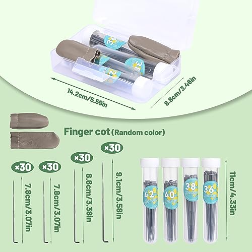 Image of Yizzvb 120 Pcs Needle Felting Needles, 4 Sizes Wool Felting Needles, Needle Felting Tools Supplies Kit with Felting Needles Fingercots Storage Box for DIY Wool Felting Crafts (Pack of 2)