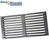 Easyricambi Żeliwny ruszt do kominka i pieca na pellet spadający popiół i napowietrzanie (rozmiar: 31,3 x 19,5 cm)