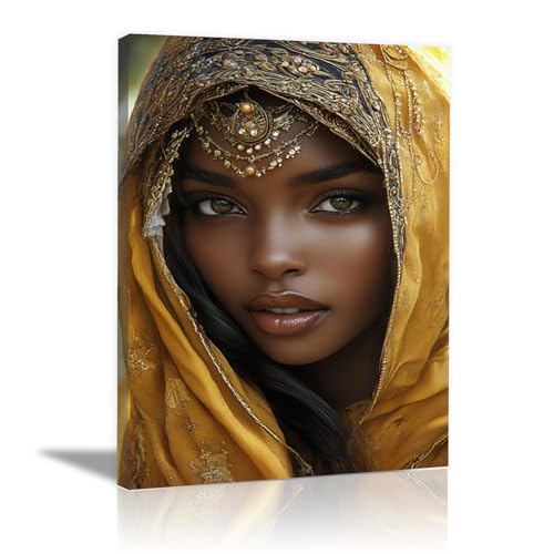 Tableau femme africaine encadré pour réinventer l'ambiance chaleureuse de votre chambre