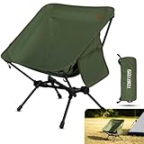 TOBTOS Ultralight Camping Chair, Portable Folding Backpacking Chair, Compact Camping Chair with Carry Bag for Outdoor Camp Hiking Backpack Beach Travel (Green)