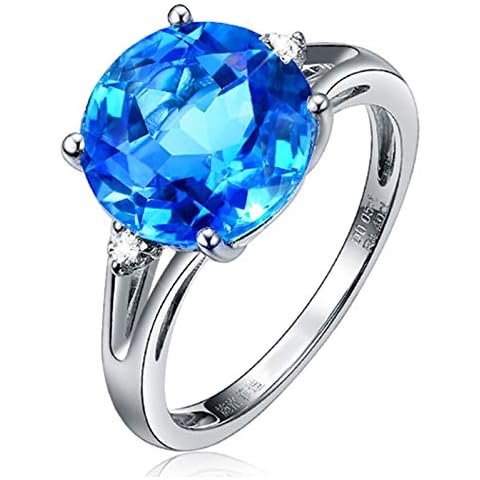 Ubestlove Mystic Topaz Ring Ladies Gifts Estee Lauder Rund Ring Gold Women 18K 5Ct J 1/2 Cover