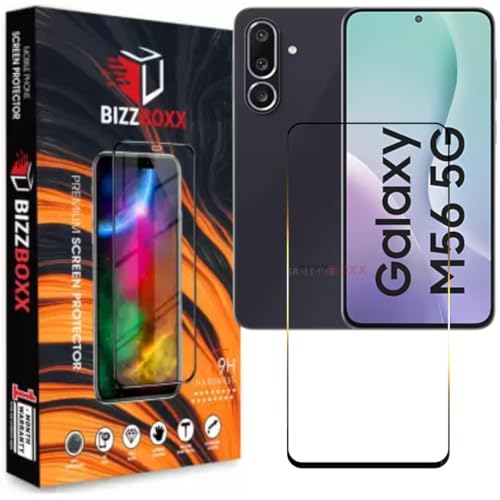 Image of Compatible With Samsung M56 5G Tempered Glass Screen Protector Guard - High Definition, Anti-Fingerprint Screen Guard (For Samsung M56-6.74 inch)|With Installation Kit - Pack of 1