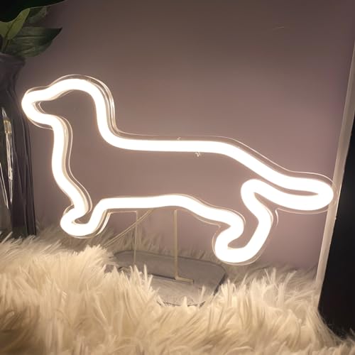 Image of Dog Table Number Neon Sign Desk Lamp Night Light Wedding Letter LED Neon Sign Wedding Table Decorations Neon Light Shop Bedroom Home Room Decor Christmas Party Warm White USB 25x16 CM