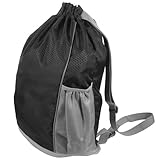 Veemoon Bolsa de Fitness Cordón Negra, Mochila Deportiva de Gran Capacidad, Diseño de Compartimentos Secos y Húmedos, Bolsa Portátil para Natación, Entrenamiento y Viaje, Adecuado