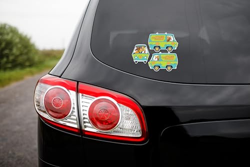 Image of Elektroplate Officially Licensed Scooby Doo Mystery Machine Trio Dynamic Decals | Premium Auto-Grade All Weather Vinyl Sticker for Car, Water Bottle, Laptop, Cooler, Phone | Made in USA | Set of 3