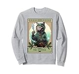 Vintage The Stoner Cat Tarot Card Weed Cannabis Marijuana Sweatshirt