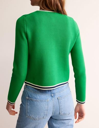 Women's Cardigan Sweater Open Front Color Block Button Down Knit Tweed Jackets Fall Cropped Coat3