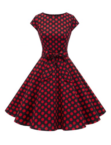 Image of Dressystar Women's Vintage 1950s A Line Cap Sleeve Cocktail Party Dress