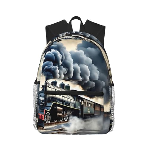 Sac à dos voyage motif nuages et train pour s'évader dès le travail
