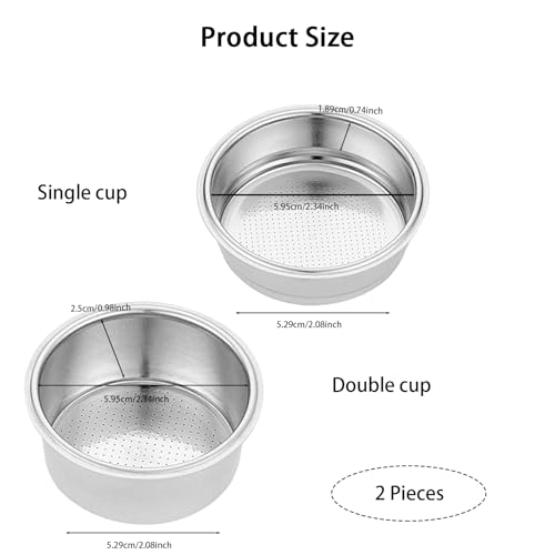 Image of 2-Piece Coffee Filter Steel, Coffee Machine Accessories, 51mm Coffee Strainer Basket， Stainless Steel Filter for Espresso Machines, Bottomless Portafilter, Prevent Overflow