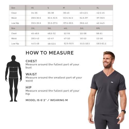 Image of FIGS Leon Scrub Top for Men | 3 Pockets, Tailored Fit, Modern V-Neck, 4-Way Stretch, Moisture-Wicking