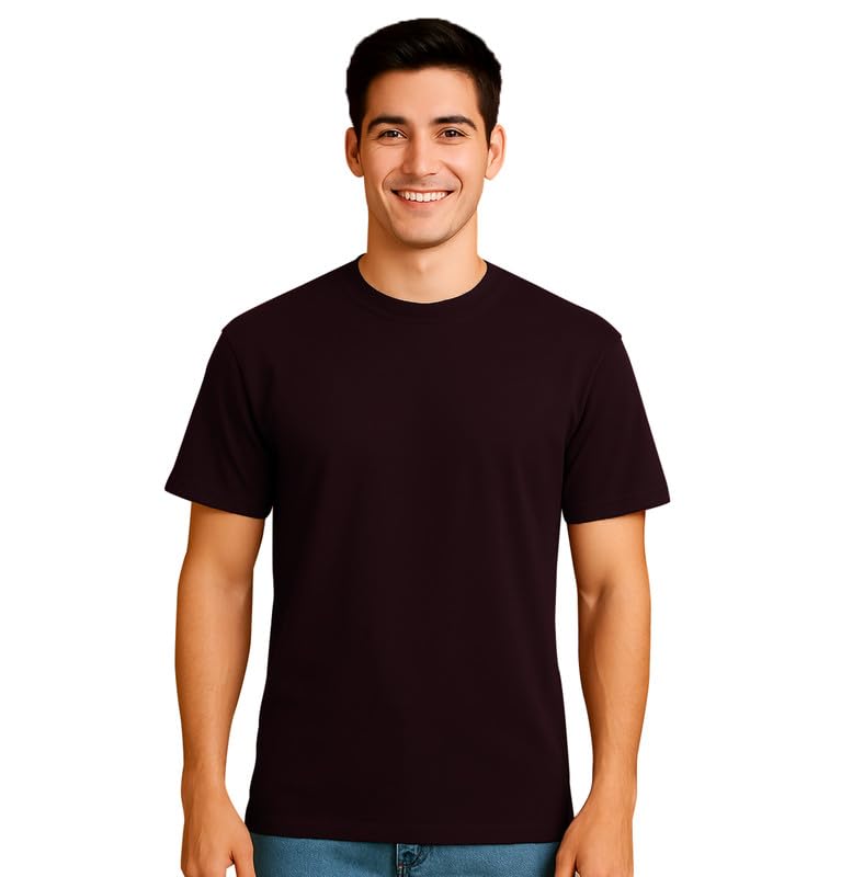 Image of Sleepynuts Men's Regular Fit Round Neck Half Sleeves Solid Casual Wear T-Shirt