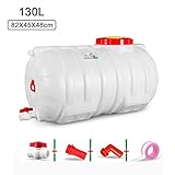 Large-Capacity Outdoor Plastic Water Storage Tank, Portable Camping Round Water Storage Bucket, Large Household Water Storage Tower with Faucet, Horizontal Drum Suitable for Home and Industry