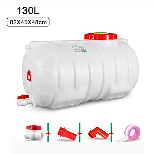 Large-Capacity Outdoor Plastic Water Storage Tank, Portable Camping Round Water Storage Bucket, Large Household Water Storage Tower with Faucet, Horizontal Drum Suitable for Home and Industry