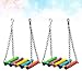 Hemobllo 2pcs Colorful Hanging Swing Toy Beads and Bell for Parrots Parakeets and Cockatiels Educational Bird Perch Stand for Fun and Exercise Random Colors