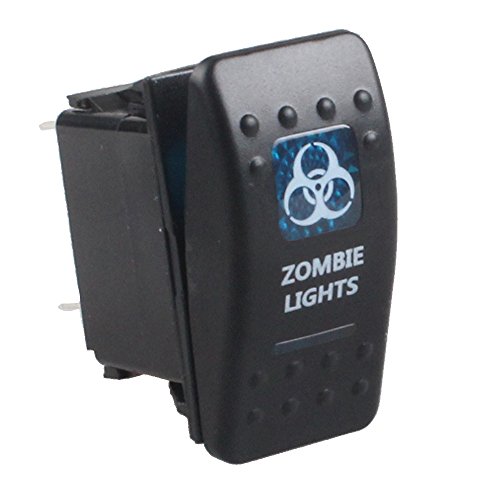 Etopars Car Auto 12V 20A 24V 10A Blue LED Light Lamp Rocker Toggle Switch 5Pin Zombie Light