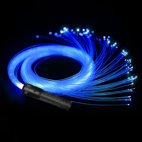 GEARPASS LED Whip Lights Fiber Optic Whip for Dancing with 40 Color Effect Mode and 360Swivel Rechargeable Rave Light for Parties Rave Party Carnival Activities