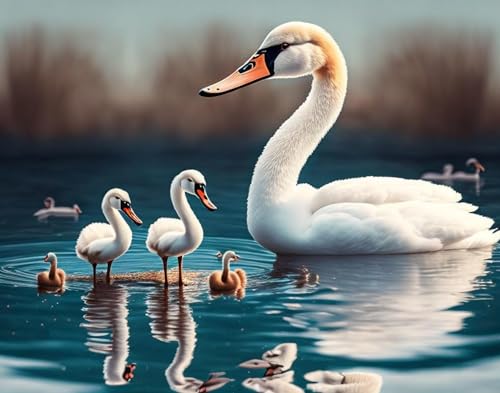 Toile imprimée cygne haute définition affiche d'art 58 x 90 cm sans cadre