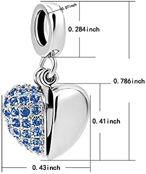 KunBead Jewelry 18 inch Open Heart I Love You Crystal Charm Pendant Mum Necklace for Women Girls