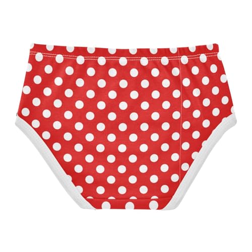 Wusikd Polka Dot Girls' Underwear Cotton Red Girls Briefs Soft Toddler Underwear 5T2