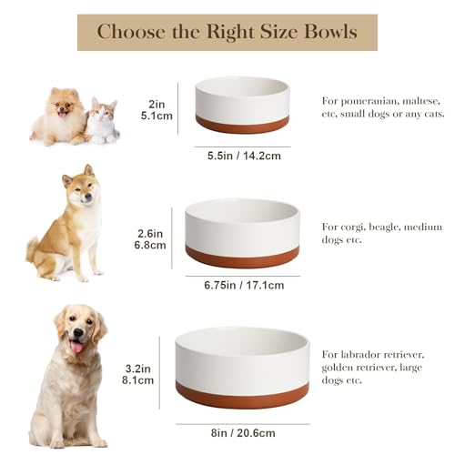 MALACASA Dog Bowls, Ceramic Dog Food and Water Bowls for Large Size Dogs, 6 Cups Capacity Pet Bowl for Large Dogs.1-Pack (L-6 Cups) - Image 3