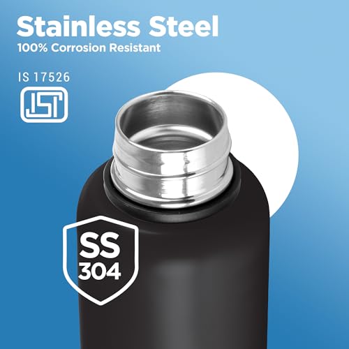 Image of Milton Sports Aura 750 | DC Official Drinkware Partner I Limited Edition Delhi Capitals Water Bottle | Stainless Steel I 24 Hr Hot & Cold | Designed for Cricket Lovers | 725 ml | Black