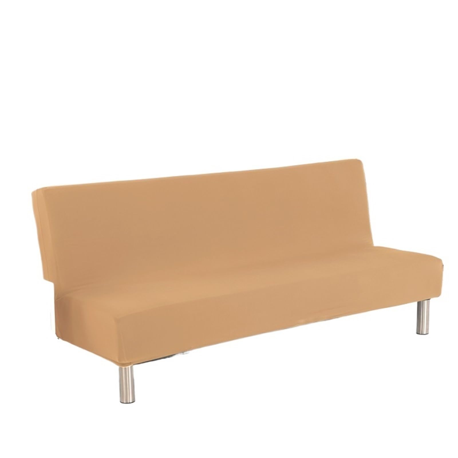 GCYEIDMA Armless Sofa Slipcover Solid Color Folding Sofa Bed Covers Spandex Stretch Elastic Material Double Seat Slipcovers For Living Room(Color 2,S (160-180cm))