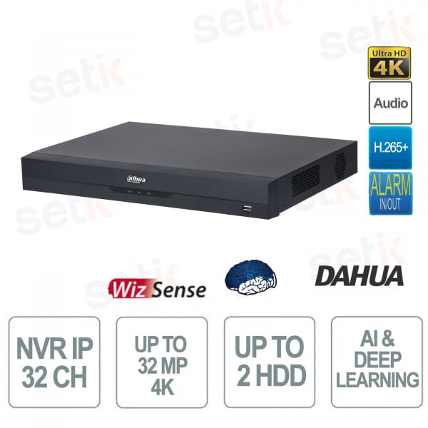 NVR IP 32 canali 448 Mbps EI2 fino a 32MP – Doppio Disco - Acupick - Face Ricognition NVR5232-EI2