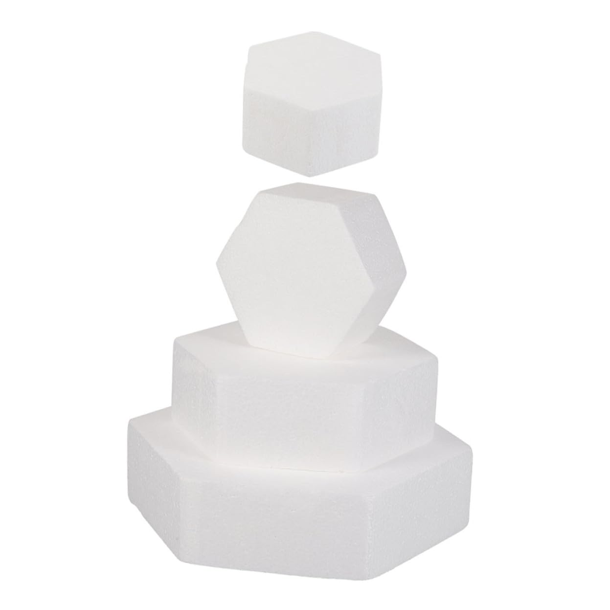 Alipis Juego de 4 Figuras Hexagonales de Pastel Multifuncionales Reutilizables para Tartas con Función de Pegar y Pinchar Adecuadas para Bodas y Fiestas