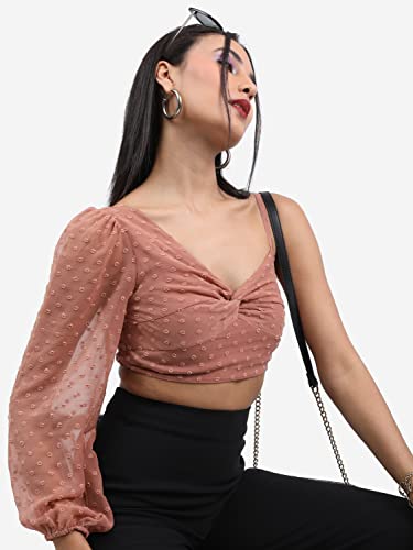 Image of Ketch Women Polyester Regular Fit One Side Shoulder Tops
