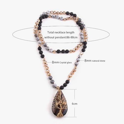 Collier boho pierres naturelles résistant sans fermoir - 3